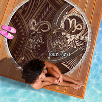 Personalised Polynesia Zodiac Capricorn Beach Blanket Galaxy Polynesian Pattern Chest Tattoo Style LT14 - Polynesian Pride