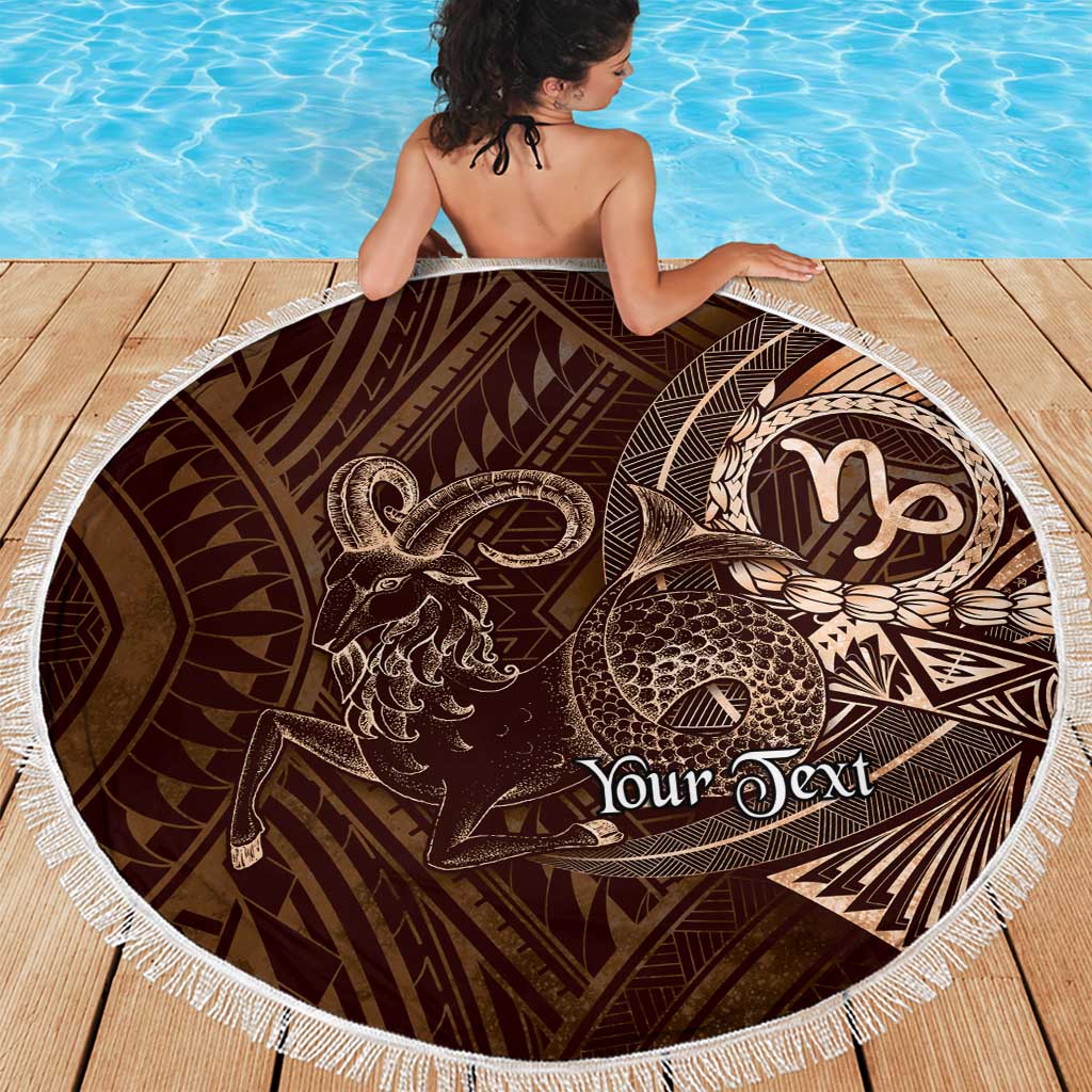 Personalised Polynesia Zodiac Capricorn Beach Blanket Galaxy Polynesian Pattern Chest Tattoo Style LT14 - Polynesian Pride