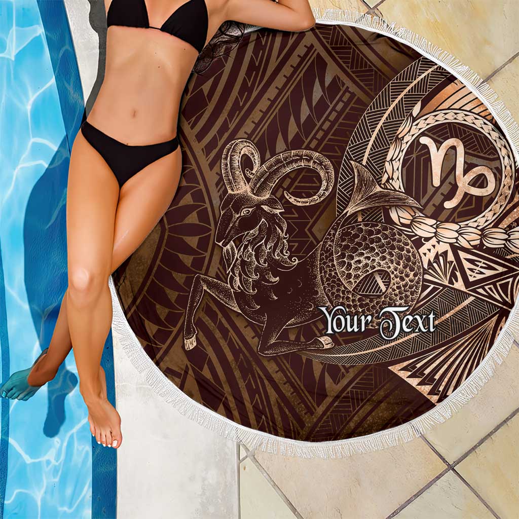 Personalised Polynesia Zodiac Capricorn Beach Blanket Galaxy Polynesian Pattern Chest Tattoo Style LT14 - Polynesian Pride