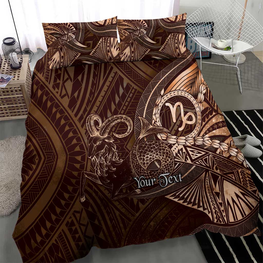 Personalised Polynesia Zodiac Capricorn Bedding Set Galaxy Polynesian Pattern Chest Tattoo Style LT14 - Polynesian Pride