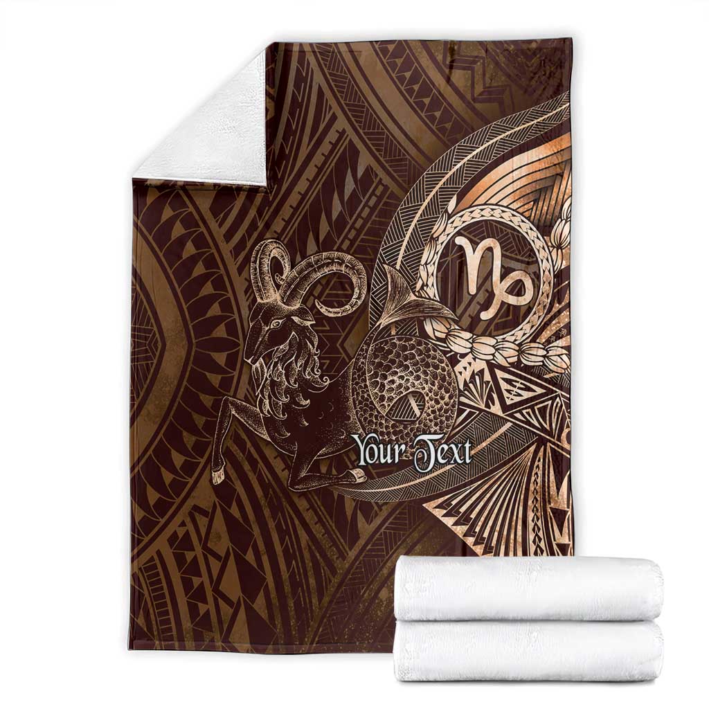 Personalised Polynesia Zodiac Capricorn Blanket Galaxy Polynesian Pattern Chest Tattoo Style