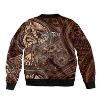 Personalised Polynesia Zodiac Capricorn Bomber Jacket Galaxy Polynesian Pattern Chest Tattoo Style LT14 - Polynesian Pride
