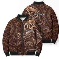 Personalised Polynesia Zodiac Capricorn Bomber Puffer Jacket Galaxy Polynesian Pattern Chest Tattoo Style LT14 - Polynesian Pride