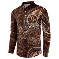 Personalised Polynesia Zodiac Capricorn Button Sweatshirt Galaxy Polynesian Pattern Chest Tattoo Style LT14 - Polynesian Pride