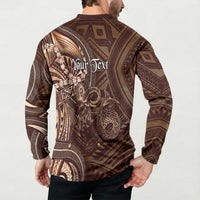 Personalised Polynesia Zodiac Capricorn Button Sweatshirt Galaxy Polynesian Pattern Chest Tattoo Style LT14 - Polynesian Pride