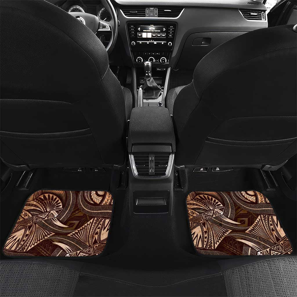 Personalised Polynesia Zodiac Capricorn Car Mats Galaxy Polynesian Pattern Chest Tattoo Style LT14 Set 2pcs - Back Brown - Polynesian Pride