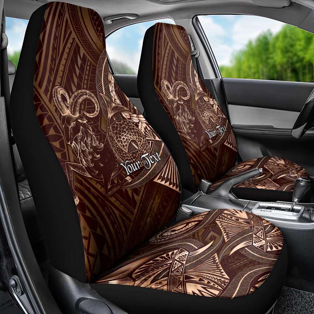 Personalised Polynesia Zodiac Capricorn Car Seat Cover Galaxy Polynesian Pattern Chest Tattoo Style LT14 - Polynesian Pride