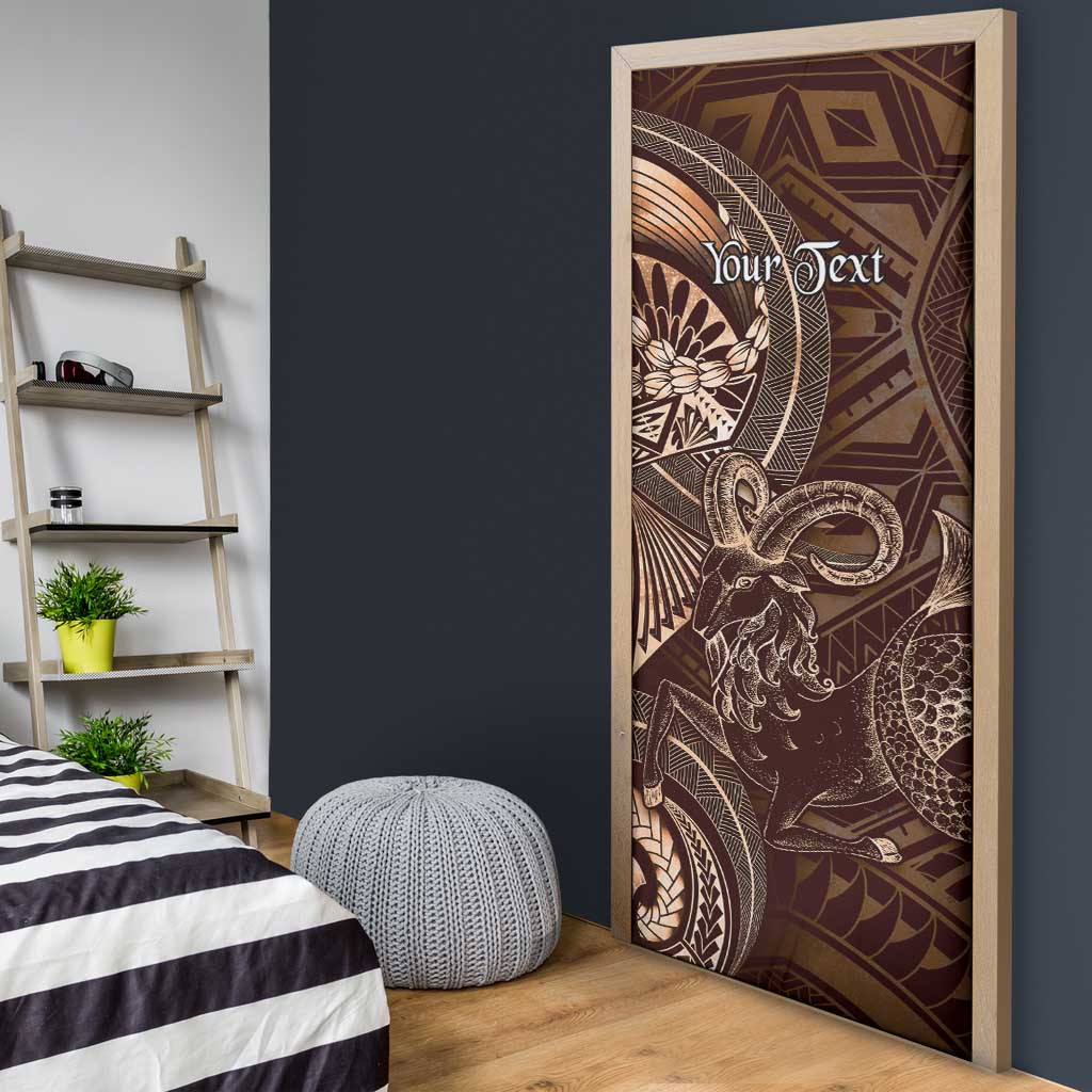 Personalised Polynesia Zodiac Capricorn Door Cover Galaxy Polynesian Pattern Chest Tattoo Style LT14 - Polynesian Pride