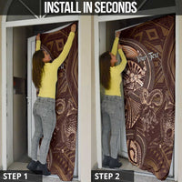 Personalised Polynesia Zodiac Capricorn Door Cover Galaxy Polynesian Pattern Chest Tattoo Style LT14 - Polynesian Pride