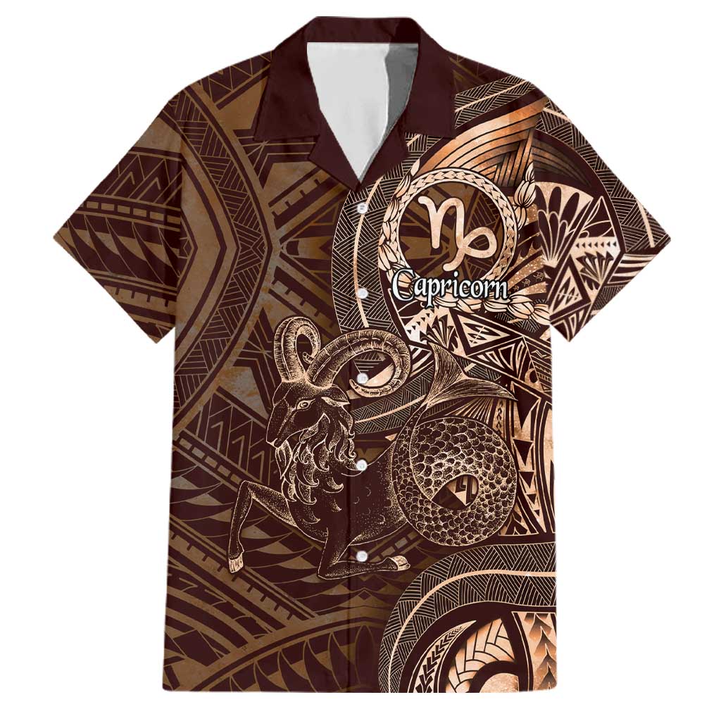 Personalised Polynesia Zodiac Capricorn Family Matching Mermaid Dress and Hawaiian Shirt Galaxy Polynesian Pattern Chest Tattoo Style