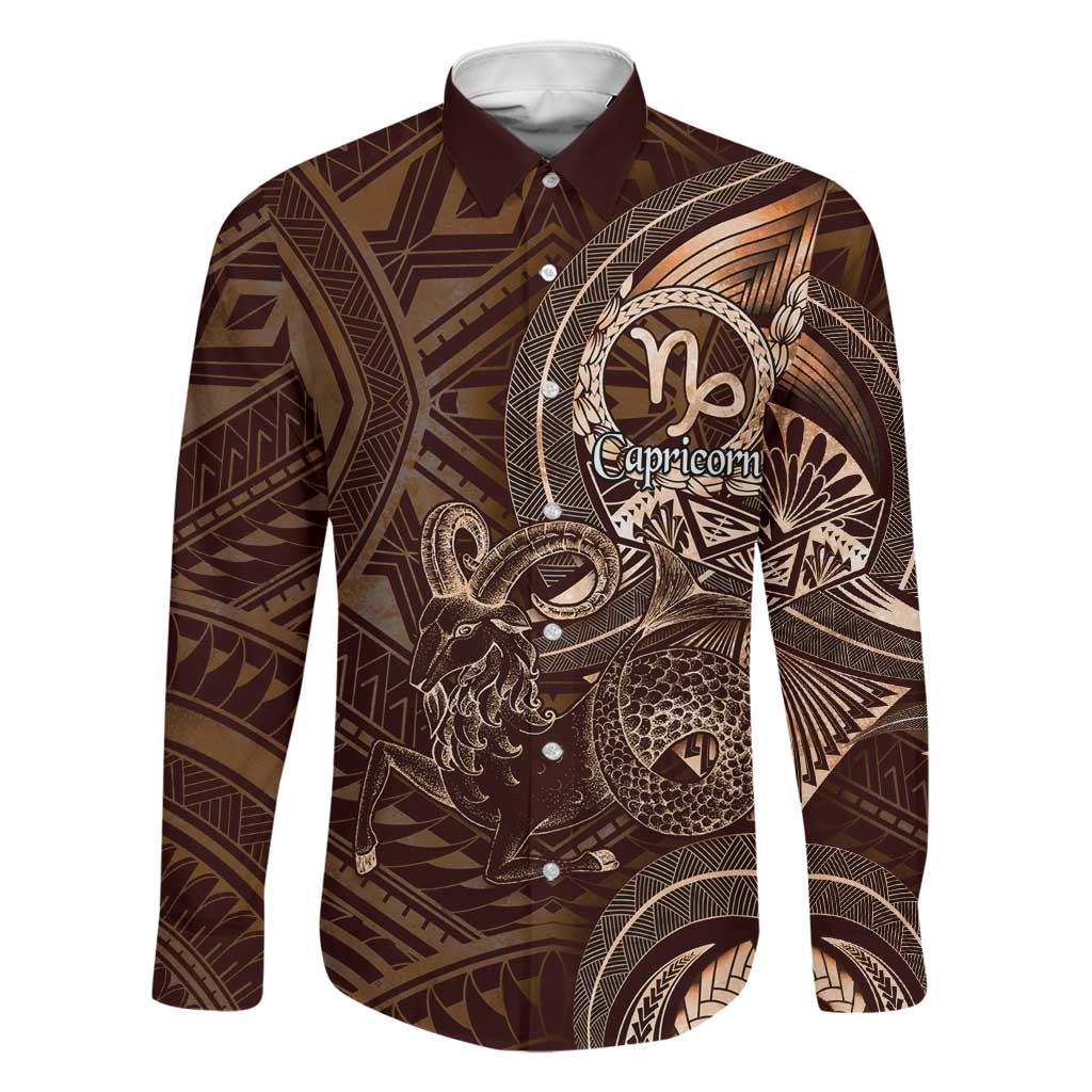 Personalised Polynesia Zodiac Capricorn Family Matching Mermaid Dress and Hawaiian Shirt Galaxy Polynesian Pattern Chest Tattoo Style