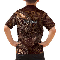 Personalised Polynesia Zodiac Capricorn Kid Hawaiian Shirt Galaxy Polynesian Pattern Chest Tattoo Style
