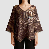 Personalised Polynesia Zodiac Capricorn Kimono Sleeve Blouse Galaxy Polynesian Pattern Chest Tattoo Style LT14 - Polynesian Pride