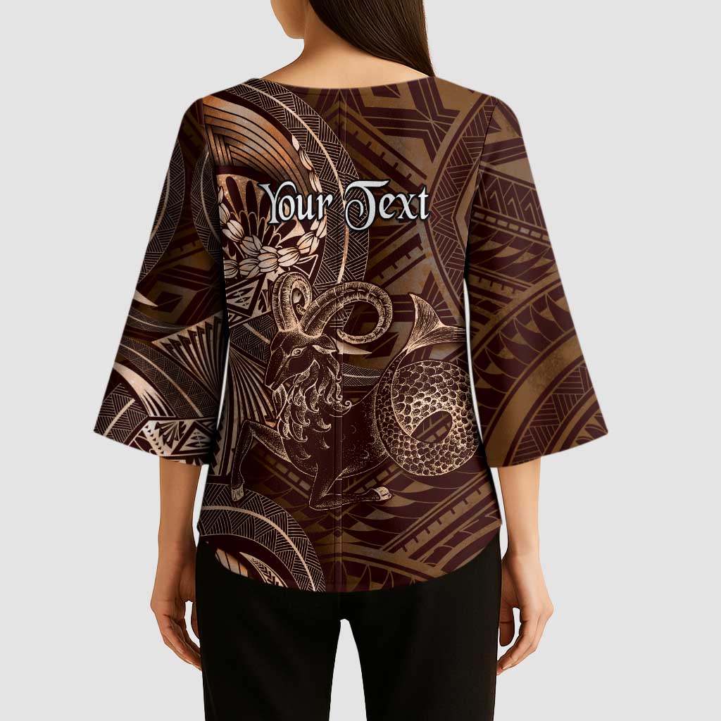 Personalised Polynesia Zodiac Capricorn Kimono Sleeve Blouse Galaxy Polynesian Pattern Chest Tattoo Style LT14 - Polynesian Pride