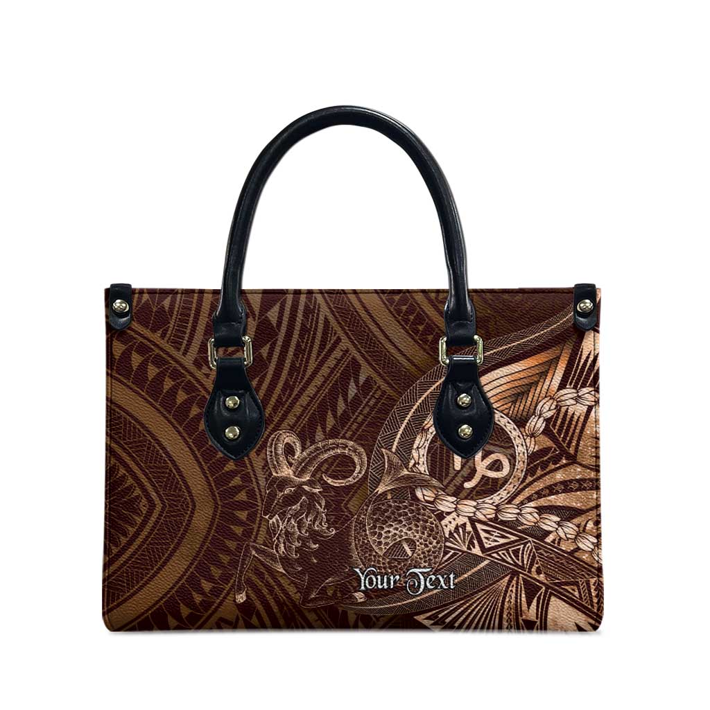 Personalised Polynesia Zodiac Capricorn Leather Bag Galaxy Polynesian Pattern Chest Tattoo Style LT14 - Polynesian Pride