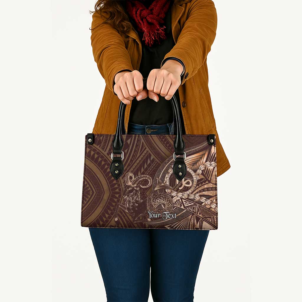 Personalised Polynesia Zodiac Capricorn Leather Bag Galaxy Polynesian Pattern Chest Tattoo Style LT14 - Polynesian Pride