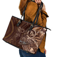 Personalised Polynesia Zodiac Capricorn Leather Tote Bag Galaxy Polynesian Pattern Chest Tattoo Style LT14 - Polynesian Pride