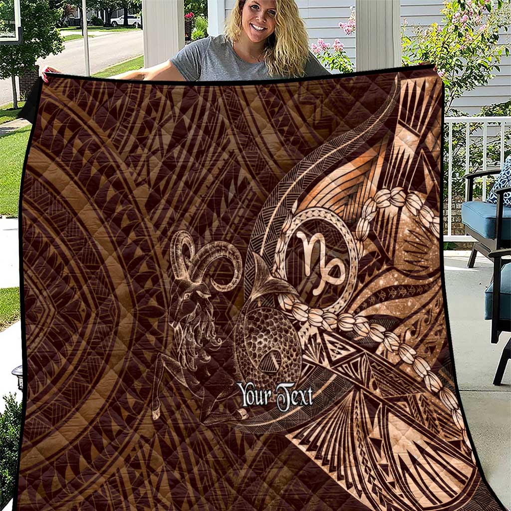 Personalised Polynesia Zodiac Capricorn Quilt Galaxy Polynesian Pattern Chest Tattoo Style LT14 Brown - Polynesian Pride