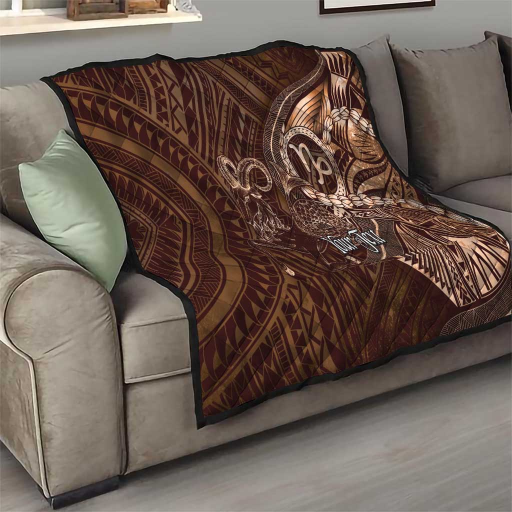 Personalised Polynesia Zodiac Capricorn Quilt Galaxy Polynesian Pattern Chest Tattoo Style LT14 - Polynesian Pride