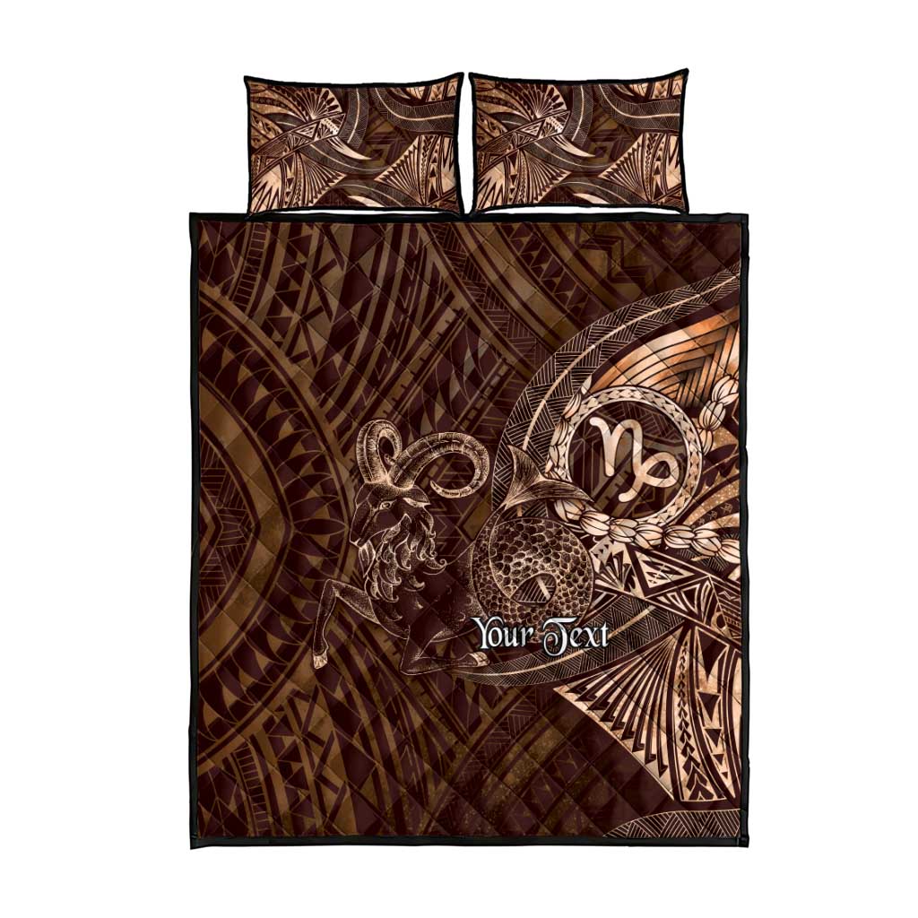 Personalised Polynesia Zodiac Capricorn Quilt Bed Set Galaxy Polynesian Pattern Chest Tattoo Style LT14 - Polynesian Pride
