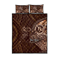 Personalised Polynesia Zodiac Capricorn Quilt Bed Set Galaxy Polynesian Pattern Chest Tattoo Style LT14 - Polynesian Pride