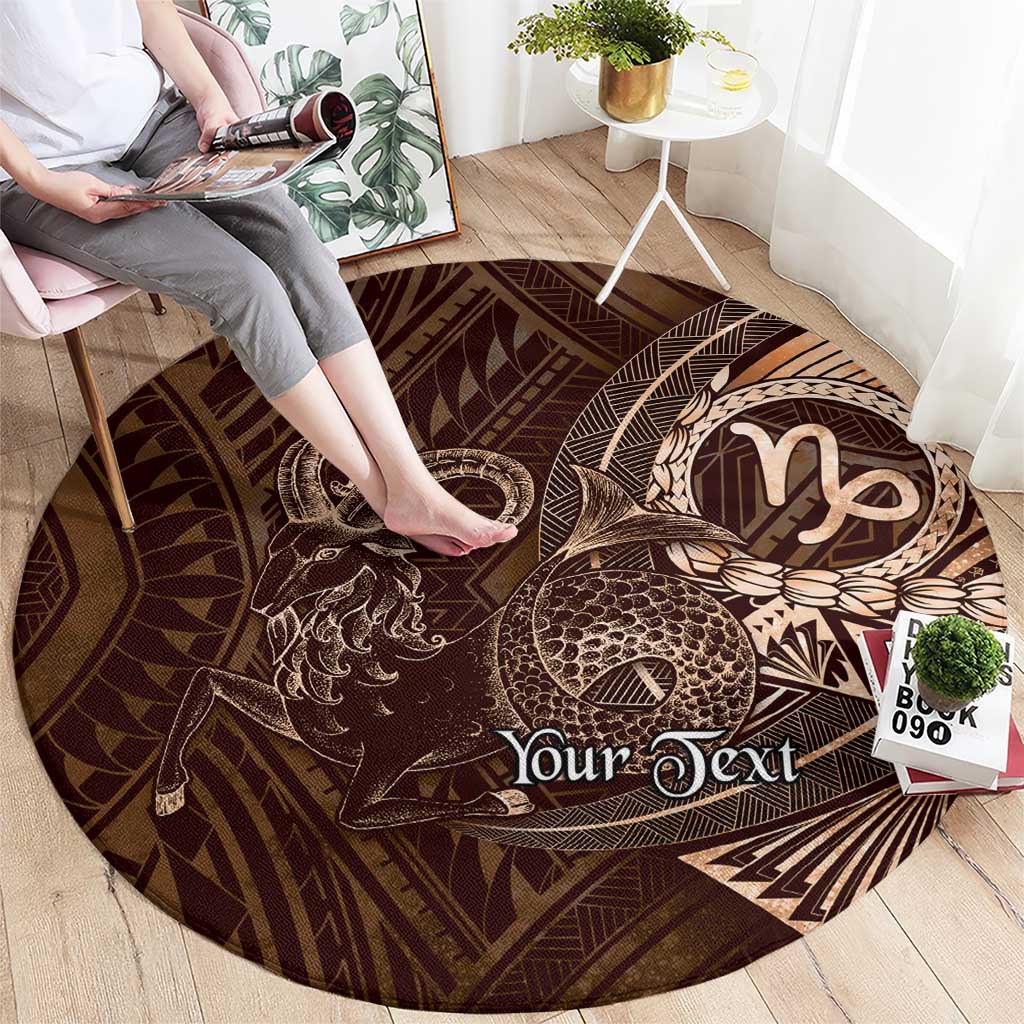 Personalised Polynesia Zodiac Capricorn Round Carpet Galaxy Polynesian Pattern Chest Tattoo Style LT14 - Polynesian Pride