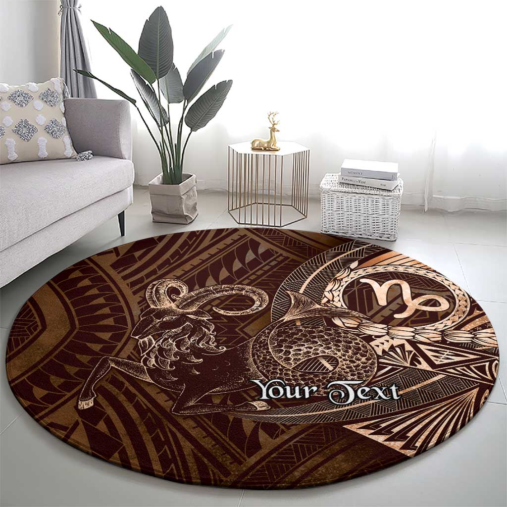 Personalised Polynesia Zodiac Capricorn Round Carpet Galaxy Polynesian Pattern Chest Tattoo Style LT14 - Polynesian Pride