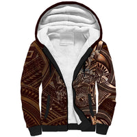 Personalised Polynesia Zodiac Capricorn Sherpa Hoodie Galaxy Polynesian Pattern Chest Tattoo Style