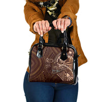 Personalised Polynesia Zodiac Capricorn Shoulder Handbag Galaxy Polynesian Pattern Chest Tattoo Style LT14 One Size Brown - Polynesian Pride