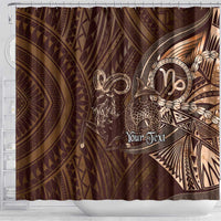 Personalised Polynesia Zodiac Capricorn Shower Curtain Galaxy Polynesian Pattern Chest Tattoo Style LT14 - Polynesian Pride