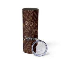 Personalised Polynesia Zodiac Capricorn Skinny Tumbler Galaxy Polynesian Pattern Chest Tattoo Style LT14 - Polynesian Pride