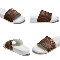 Personalised Polynesia Zodiac Capricorn Slide Sandals Galaxy Polynesian Pattern Chest Tattoo Style LT14 - Polynesian Pride