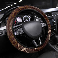 Polynesia Zodiac Capricorn Steering Wheel Cover Galaxy Polynesian Pattern Chest Tattoo Style LT14 Universal Fit Brown - Polynesian Pride