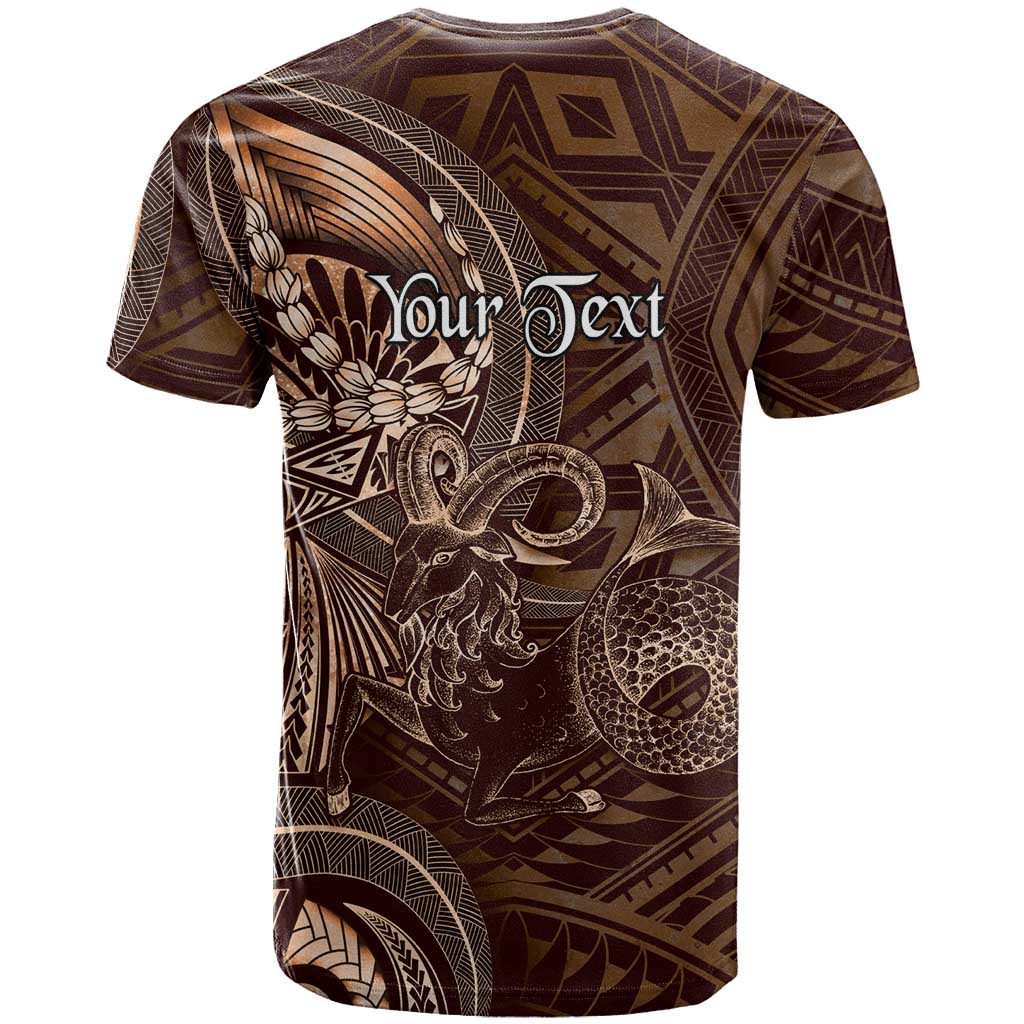 Personalised Polynesia Zodiac Capricorn T Shirt Galaxy Polynesian Pattern Chest Tattoo Style LT14 - Polynesian Pride