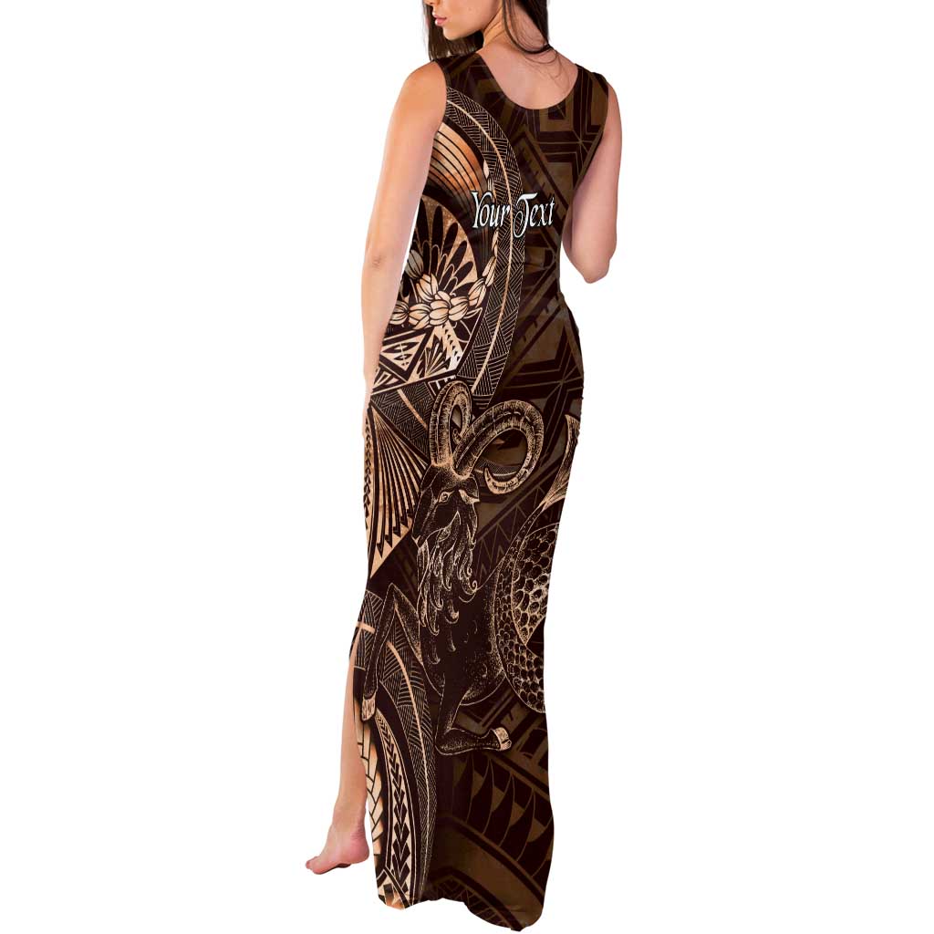 Personalised Polynesia Zodiac Capricorn Tank Maxi Dress Galaxy Polynesian Pattern Chest Tattoo Style LT14 - Polynesian Pride