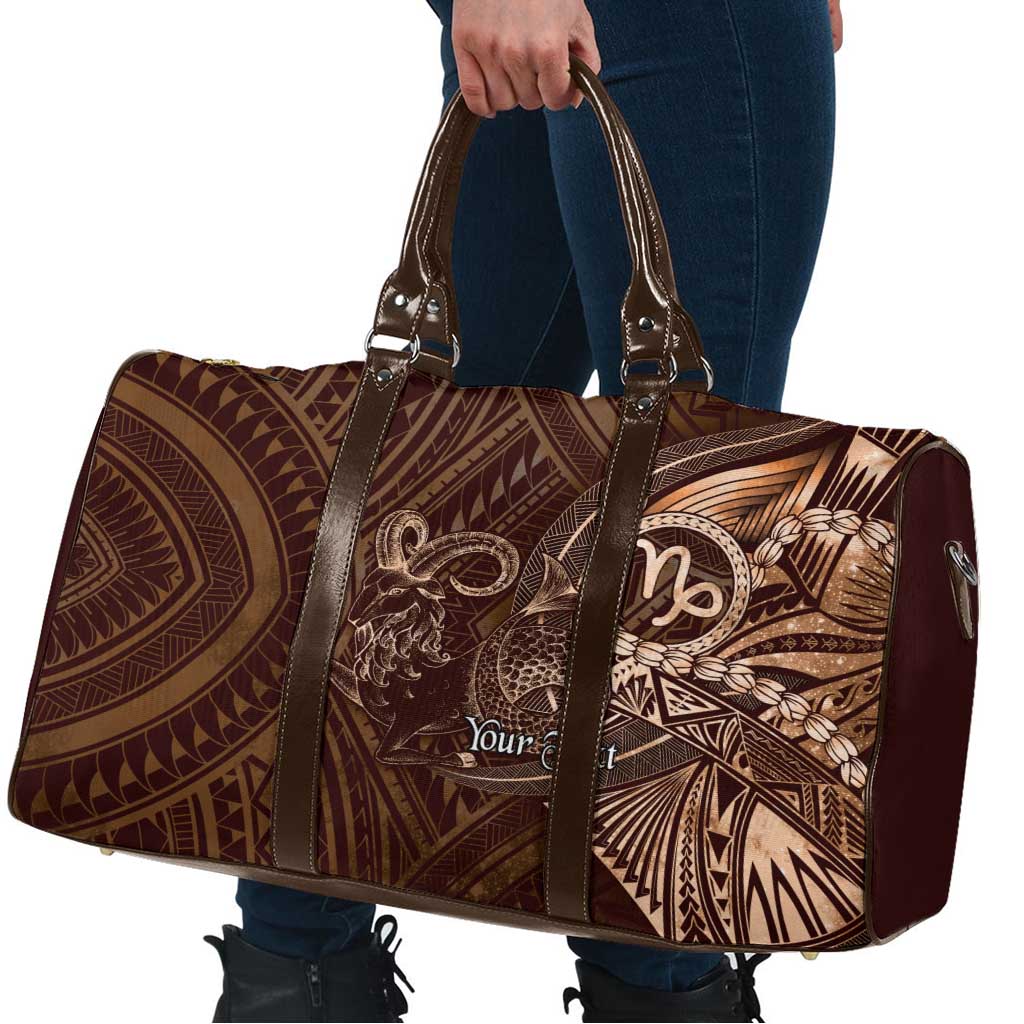 Personalised Polynesia Zodiac Capricorn Travel Bag Galaxy Polynesian Pattern Chest Tattoo Style LT14 - Polynesian Pride