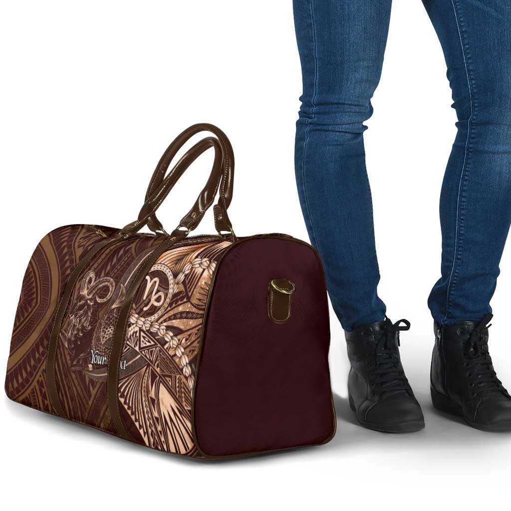 Personalised Polynesia Zodiac Capricorn Travel Bag Galaxy Polynesian Pattern Chest Tattoo Style LT14 - Polynesian Pride