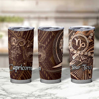Personalised Polynesia Zodiac Capricorn Tumbler Cup Galaxy Polynesian Pattern Chest Tattoo Style LT14 - Polynesian Pride