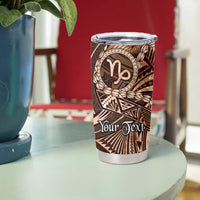 Personalised Polynesia Zodiac Capricorn Tumbler Cup Galaxy Polynesian Pattern Chest Tattoo Style LT14 - Polynesian Pride