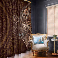 Personalised Polynesia Zodiac Capricorn Window Curtain Galaxy Polynesian Pattern Chest Tattoo Style LT14 - Polynesian Pride