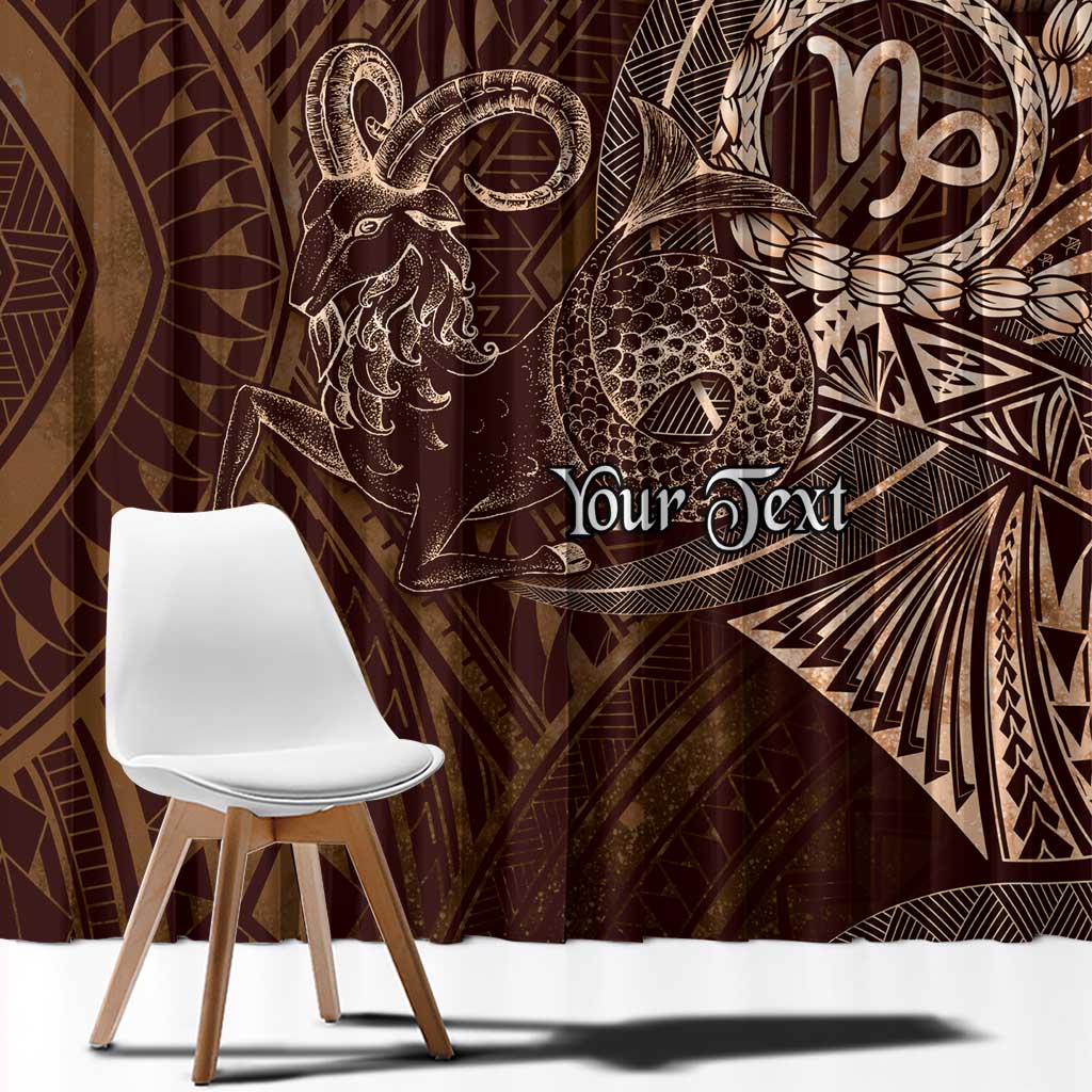 Personalised Polynesia Zodiac Capricorn Window Curtain Galaxy Polynesian Pattern Chest Tattoo Style LT14 - Polynesian Pride