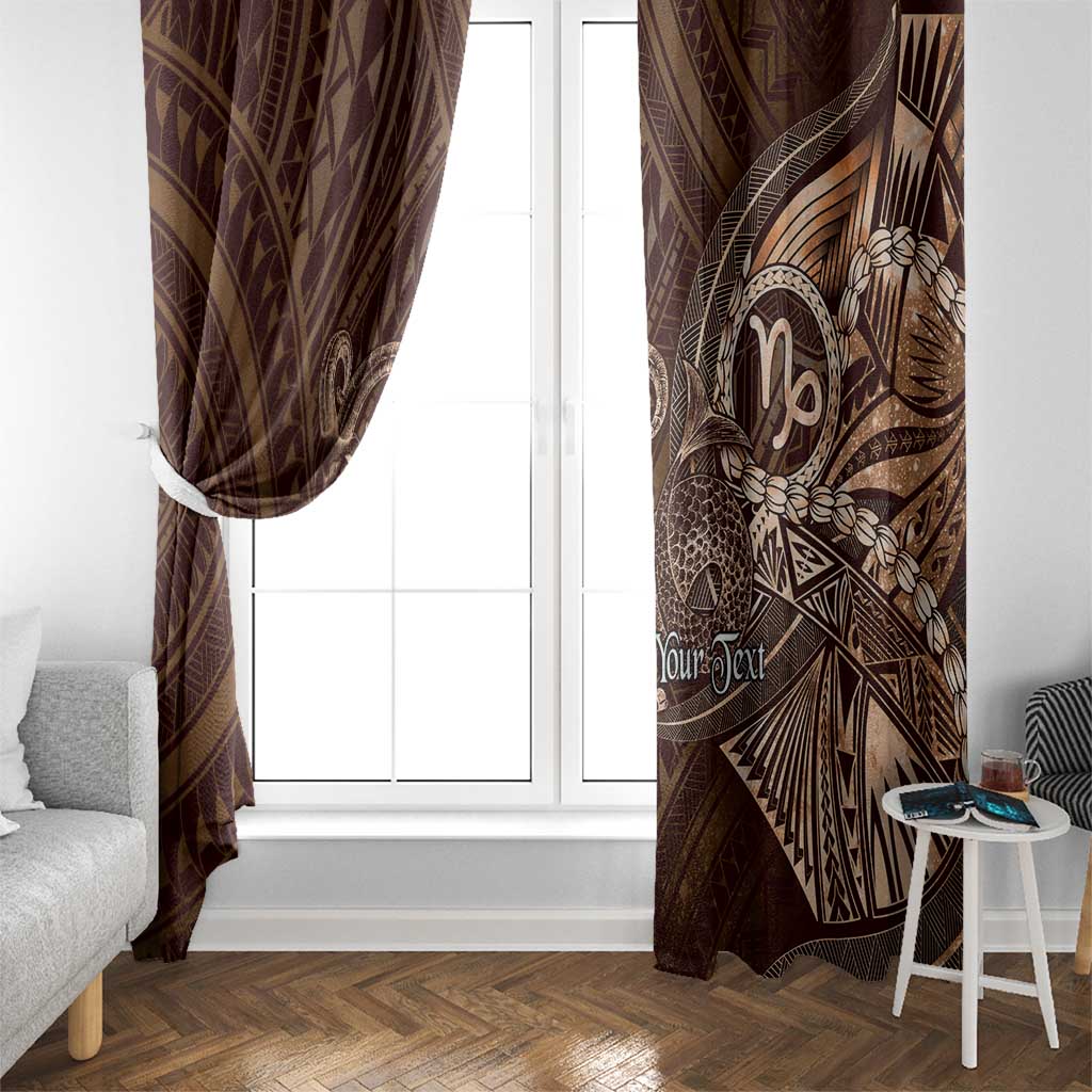 Personalised Polynesia Zodiac Capricorn Window Curtain Galaxy Polynesian Pattern Chest Tattoo Style LT14 - Polynesian Pride