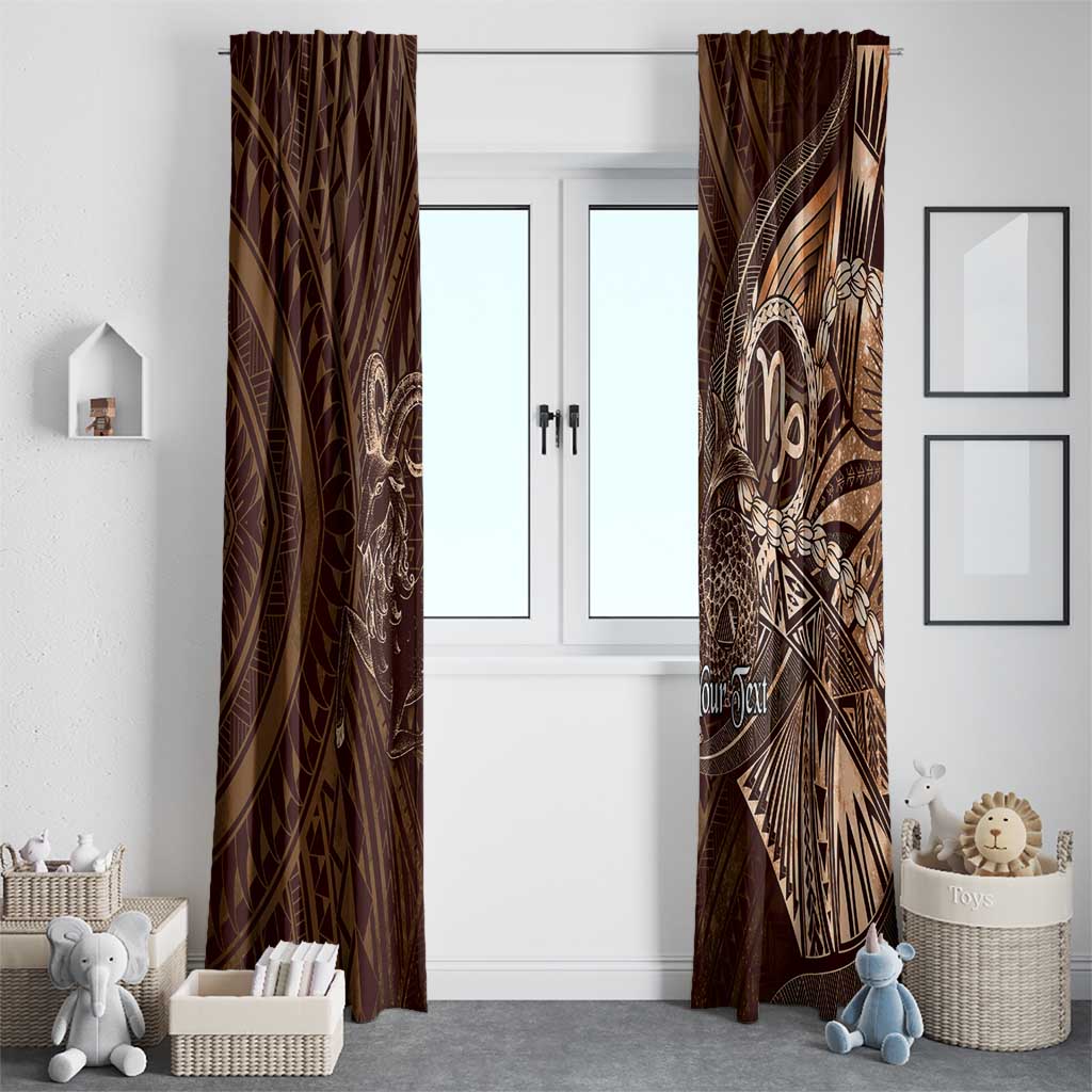Personalised Polynesia Zodiac Capricorn Window Curtain Galaxy Polynesian Pattern Chest Tattoo Style LT14 - Polynesian Pride