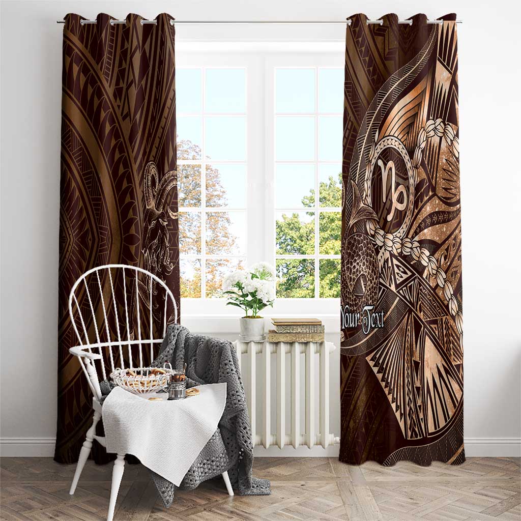 Personalised Polynesia Zodiac Capricorn Window Curtain Galaxy Polynesian Pattern Chest Tattoo Style LT14 - Polynesian Pride