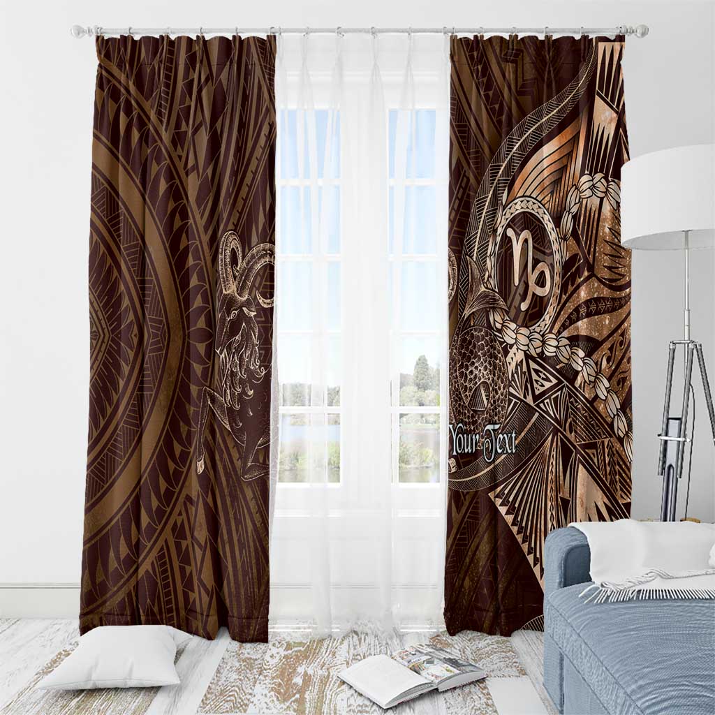 Personalised Polynesia Zodiac Capricorn Window Curtain Galaxy Polynesian Pattern Chest Tattoo Style LT14 - Polynesian Pride