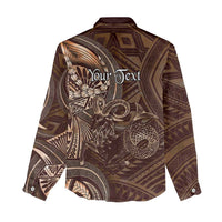 Personalised Polynesia Zodiac Capricorn Women Casual Shirt Galaxy Polynesian Pattern Chest Tattoo Style LT14 - Polynesian Pride