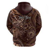 Personalised Polynesia Zodiac Capricorn Zip Hoodie Galaxy Polynesian Pattern Chest Tattoo Style LT14 - Polynesian Pride