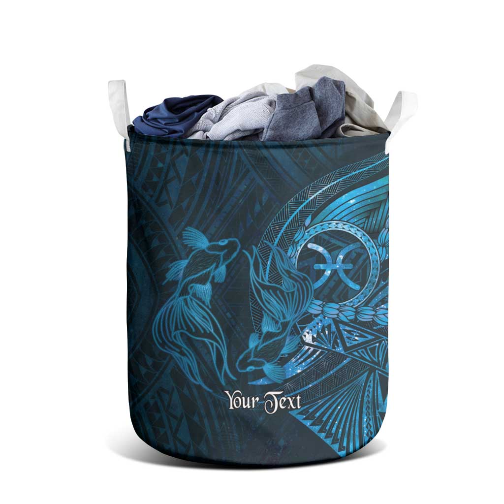Personalised Polynesia Zodiac Pisces Laundry Basket Galaxy Polynesian Pattern Chest Tattoo Style LT14 - Polynesian Pride
