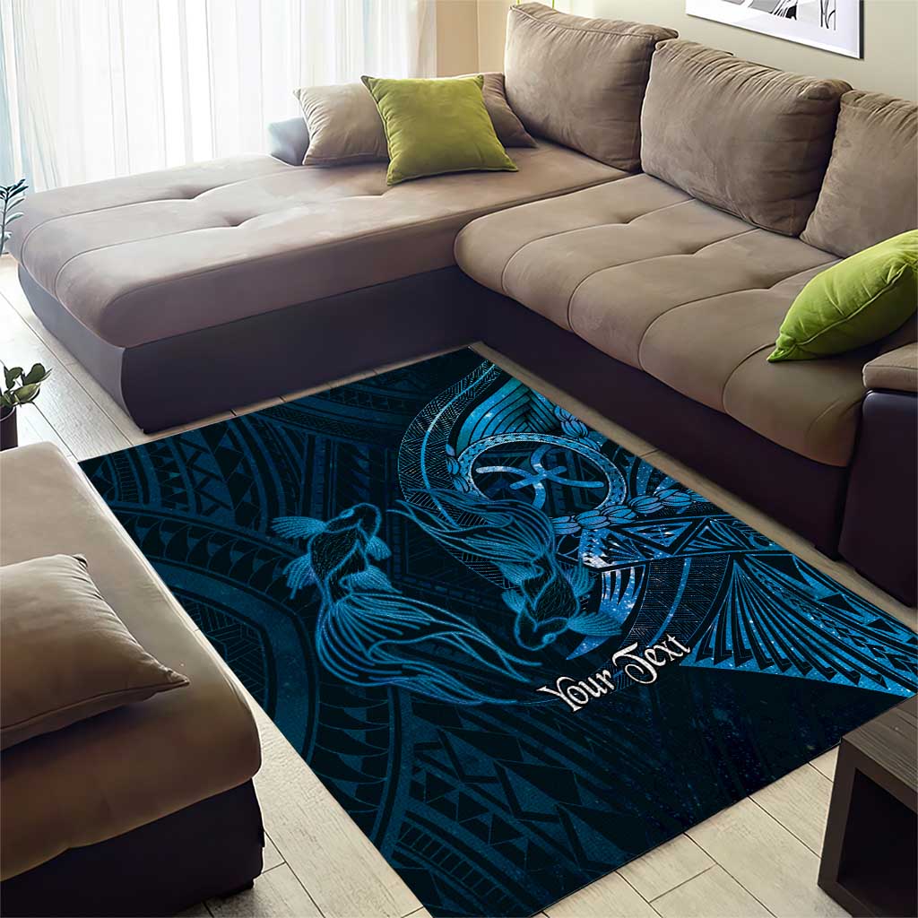 Personalised Polynesia Zodiac Pisces Area Rug Galaxy Polynesian Pattern Chest Tattoo Style LT14 - Polynesian Pride