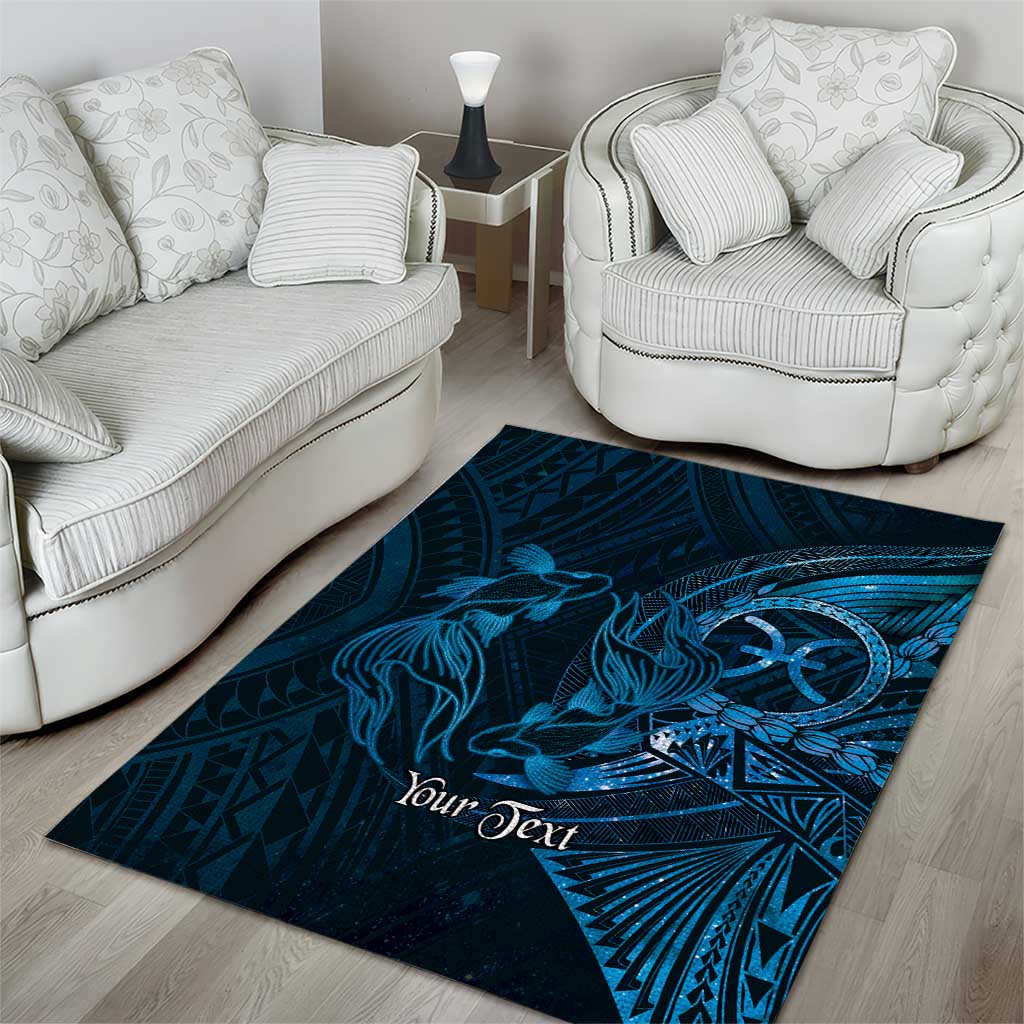 Personalised Polynesia Zodiac Pisces Area Rug Galaxy Polynesian Pattern Chest Tattoo Style LT14 - Polynesian Pride